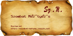 Szombat Mátyás névjegykártya