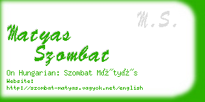 matyas szombat business card